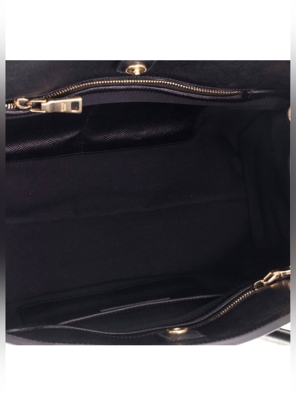 #R30 PRADA Milano Bicolour Saffiano Trimmed (Org $1,850USD) Canvas #Leather Bag - Picture 6 of 8
